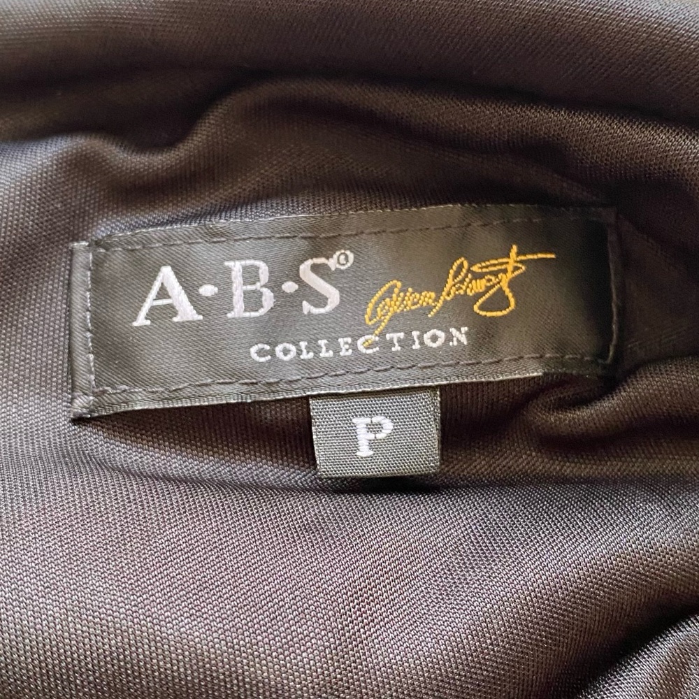 ABS By Allen Swartz Y2K Elegant Black Dress Size S Buckle Rhinestones Draped - Picture 5 of 12